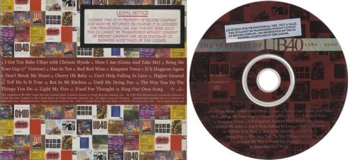 UB40 The Very Best Of UB40 1980-2000 US Promo CD album (CDLP) (462169)